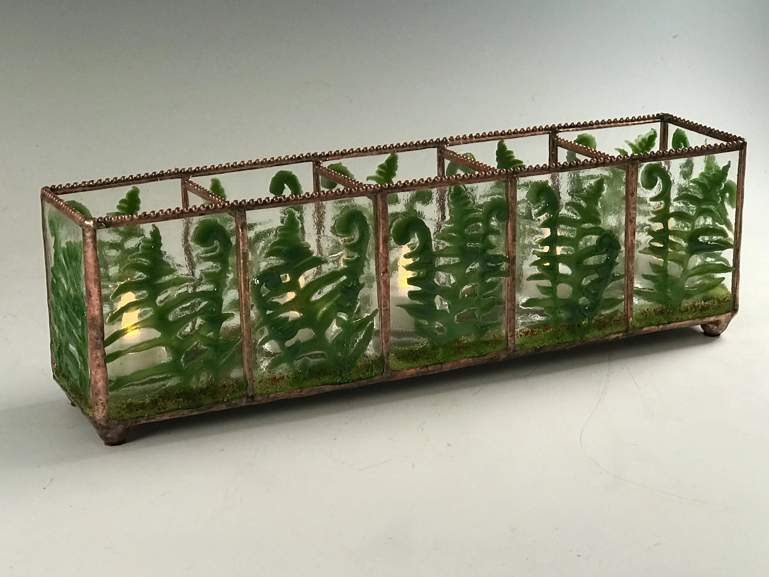 Fused Botanical Candle Holders — Sunflower Glass Studio